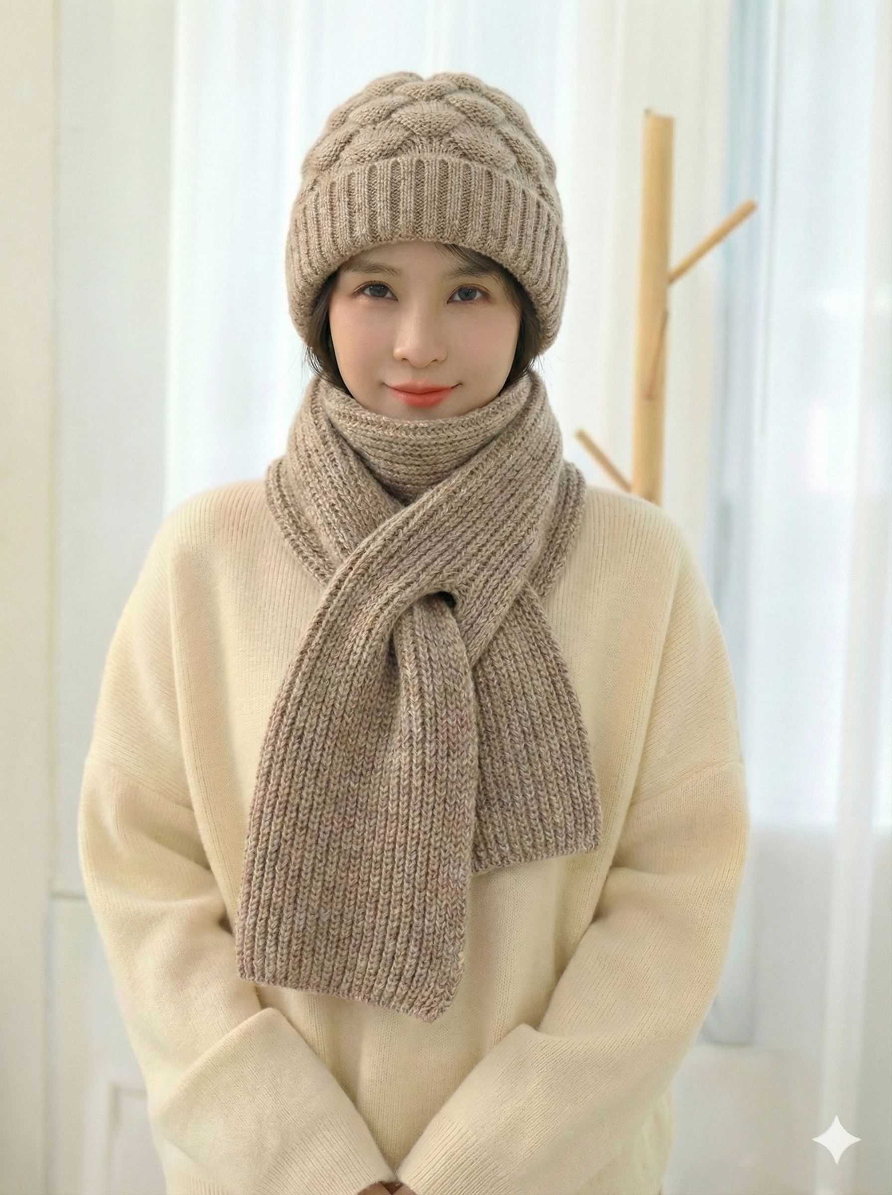 Winter Scarf Cap - গোল্ডেন