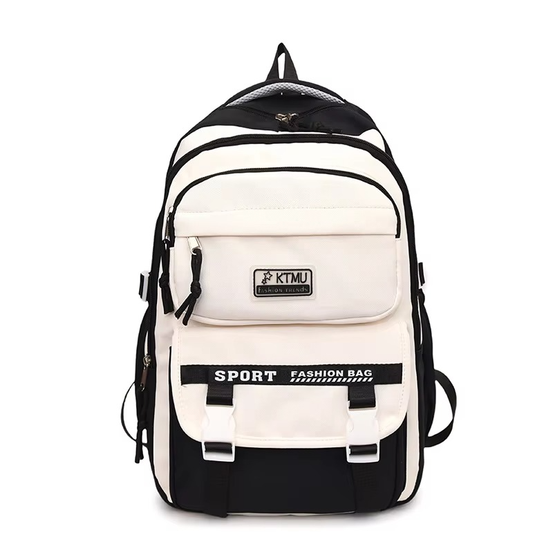 Lightweight School/College Student Backpack (White)